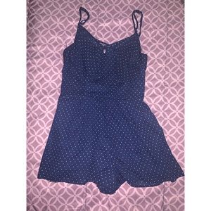 Navy Blue Polka Dot Romper